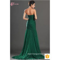 Guangdong Women Sexy Mermaid Slit Sexu Back Robe de soirée ouverte Green Party Club Dress